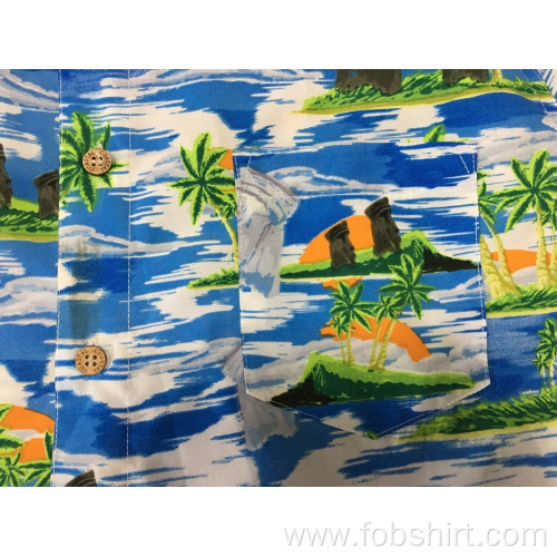 Polyester Print Hawaii Casual Shirt Polyester printing hawaii casual shirt Manufactory